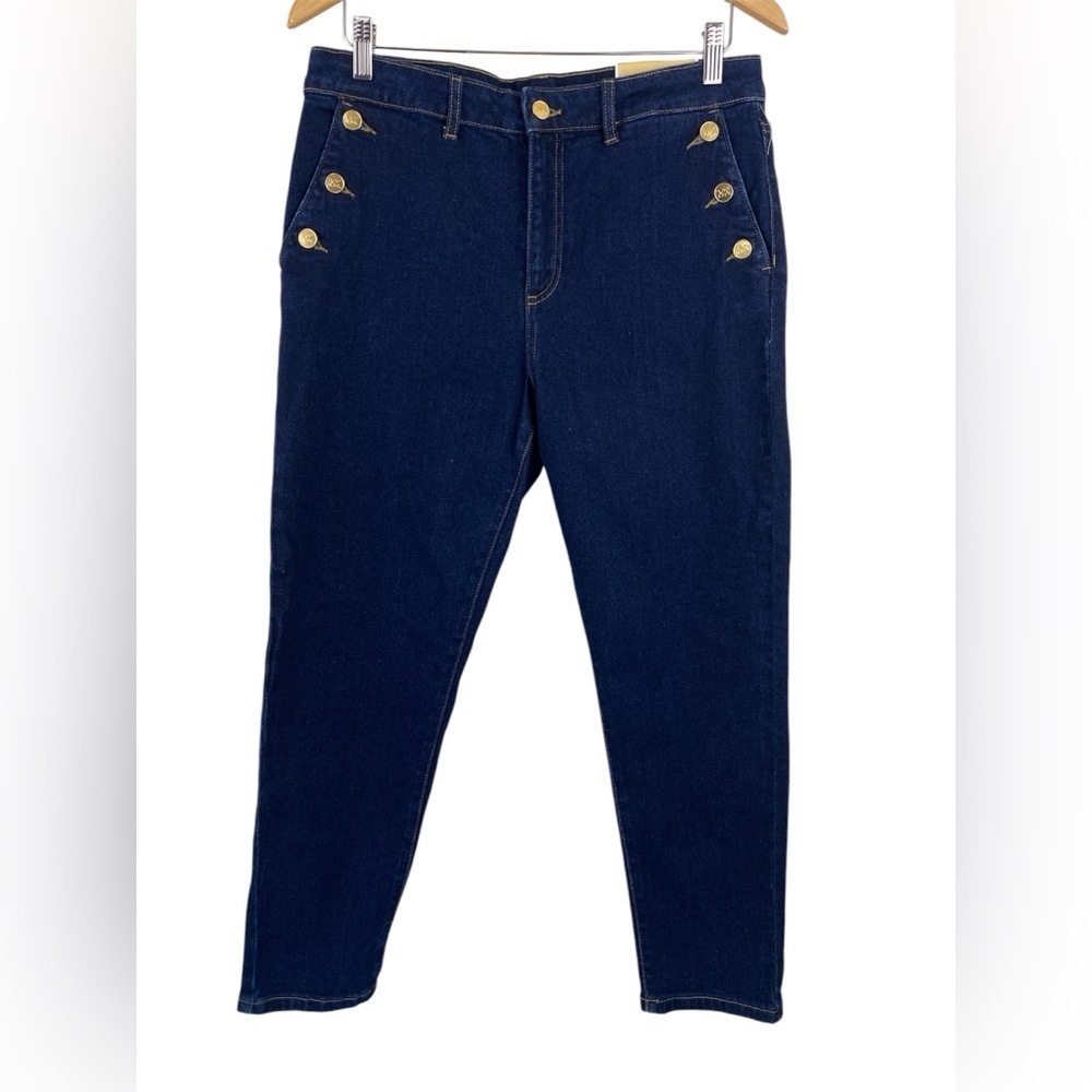NWT Michael Kors women’s selma skinny ankle jeans dark wash size 10